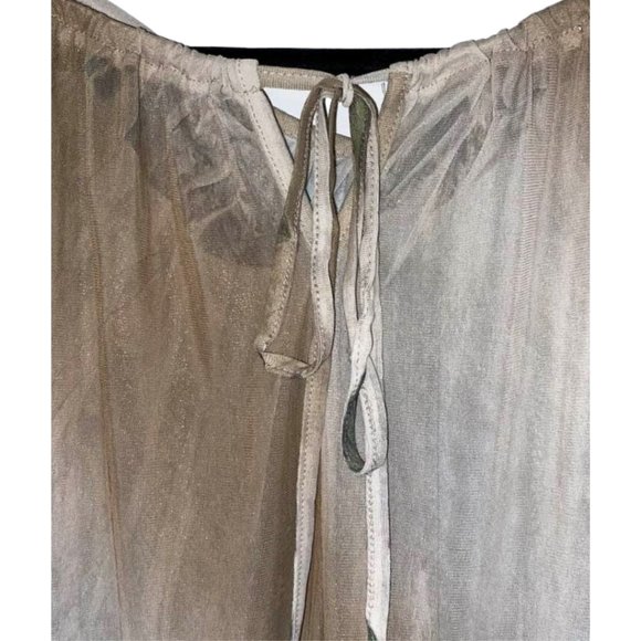 Mandee Sheer High Low Adjustable Blouse - Animal Print - Tie Back - Picture 8 of 10